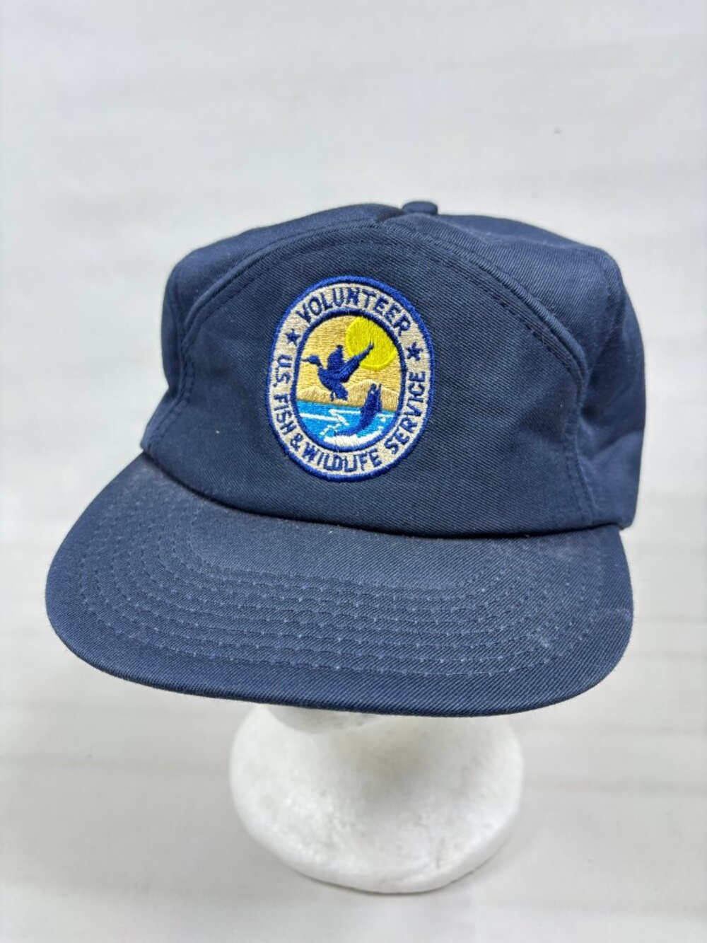 VTG US Fish & Wildlife Service Volunteer Hat Navy 5-Panel Snapback Made in USA
